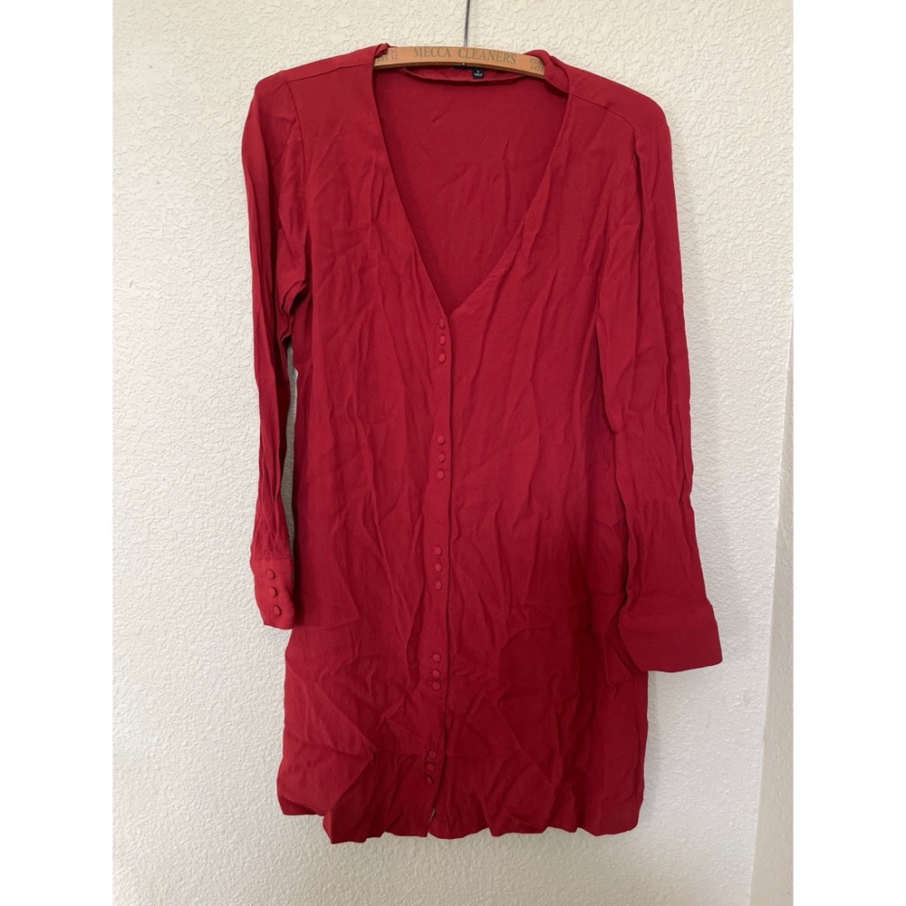 Madewell Wine Button Down Tunic Dress Women’s Size Small